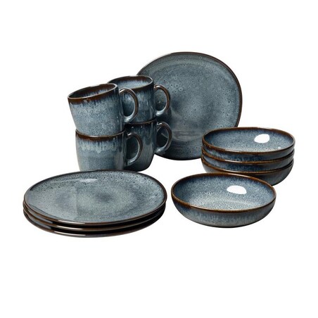 Zestaw śniadaniowy dla 4 osób Lave Gris, 12 el, Villeroy & Boch