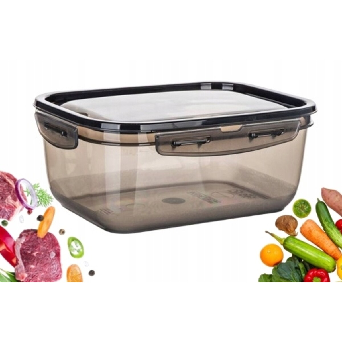 POJEMNIK PLASTIKOWY Z zamknięciem klip 2 L DYMNY na jedzenie lunch box