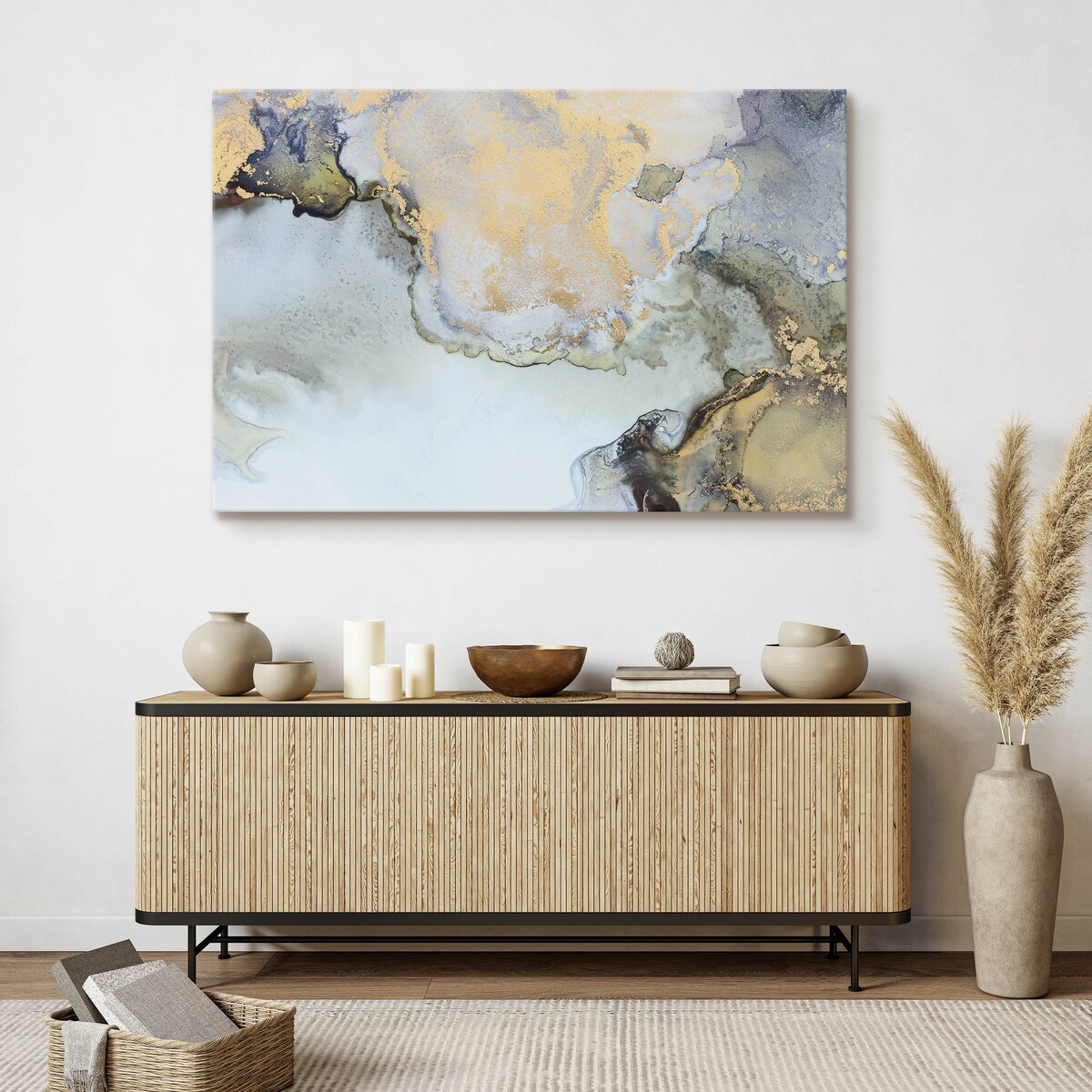Obraz na płótnie Abstrakcja z elementami złota 100x70cm