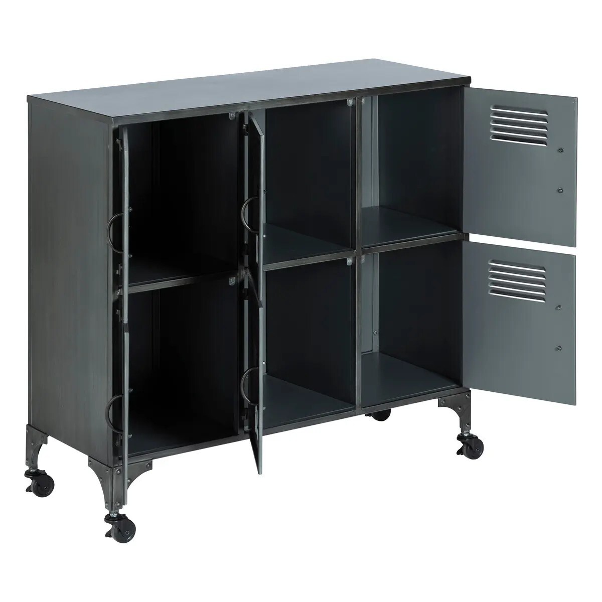 Szafa metalowa do przechowywania przedmiotów, na kółkach, wielodrzwiowa