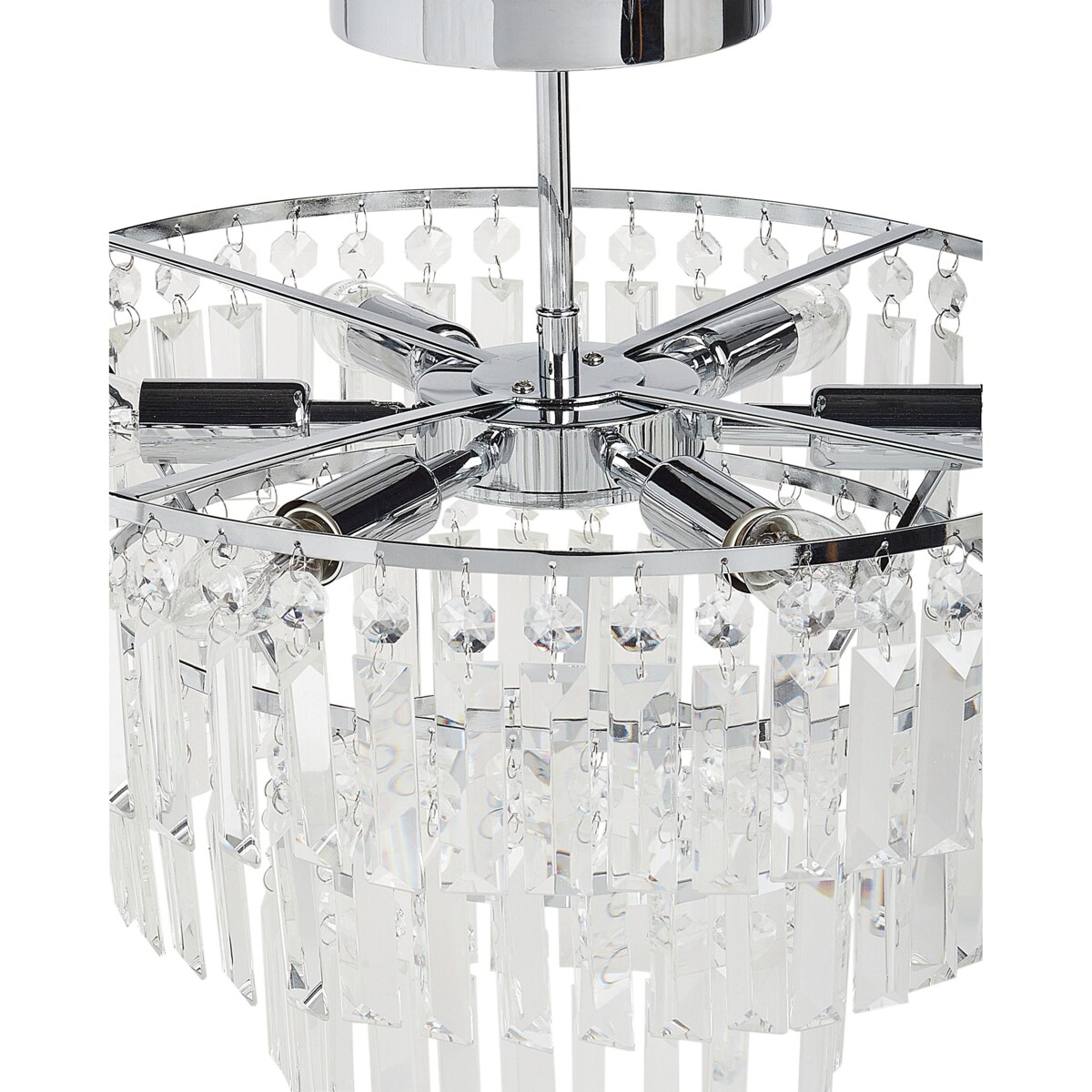 Żyrandol z kryształkami srebrny AMENEIRO