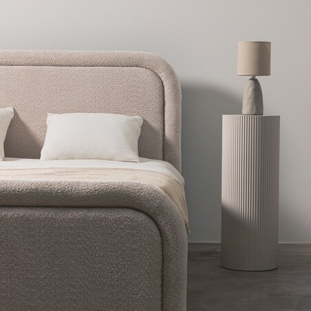 Łóżko 160x200 cm ze stelażem i pojemnikiem bouclé Ostuni