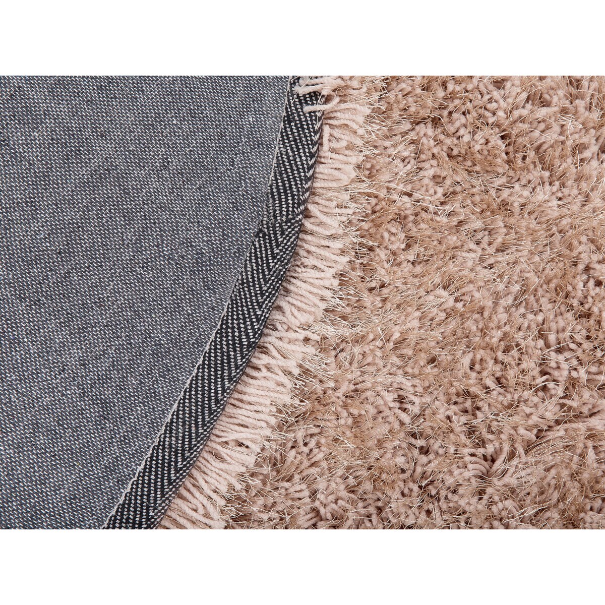 Dywan shaggy okrągły ⌀ 140 cm beżowy CIDE