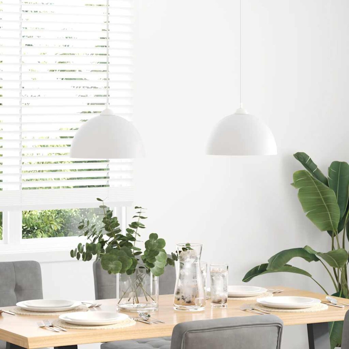 vidaXL Lampy wiszące 2 szt. Regulowana wysokość E27 Biały Ø30 cm Metal