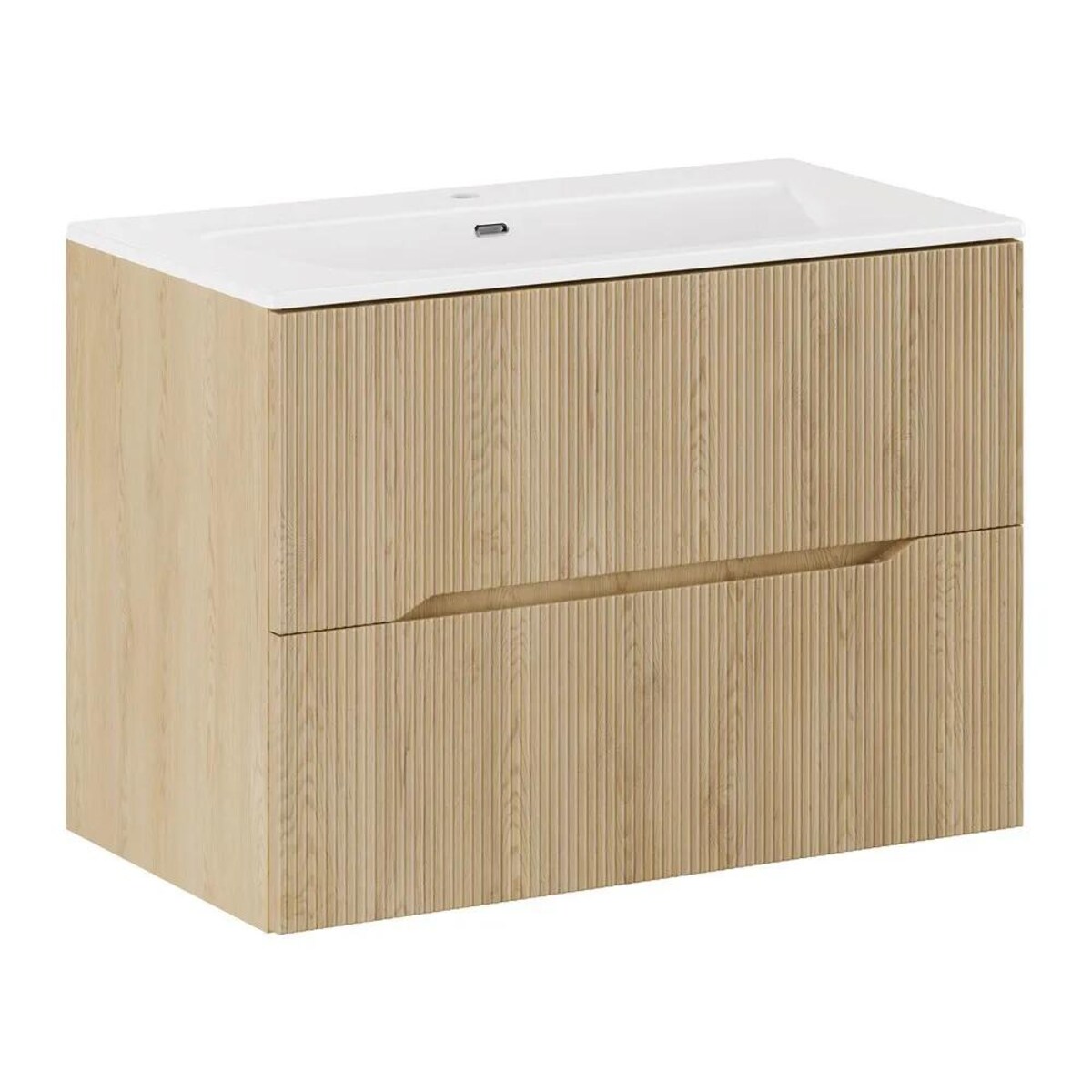 Szafka pod umywalkę NORDIC CREMONA 2S 80cm dąb cremona z umywalką wpuszczaną SKY