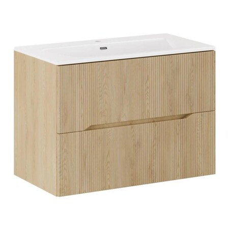 Szafka pod umywalkę NORDIC CREMONA 2S 80cm dąb cremona z umywalką wpuszczaną SKY