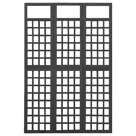 vidaXL Parawan pokojowy 3-panelowy/trejaż, drewno jodłowe, 121x180 cm