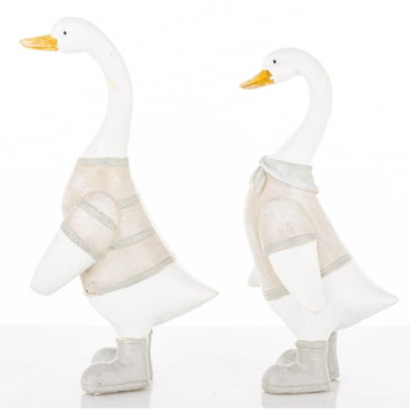 Dekoracja - 2 szt. białe gąski 15x6x8 cm GOOSE-2 w koszulkach