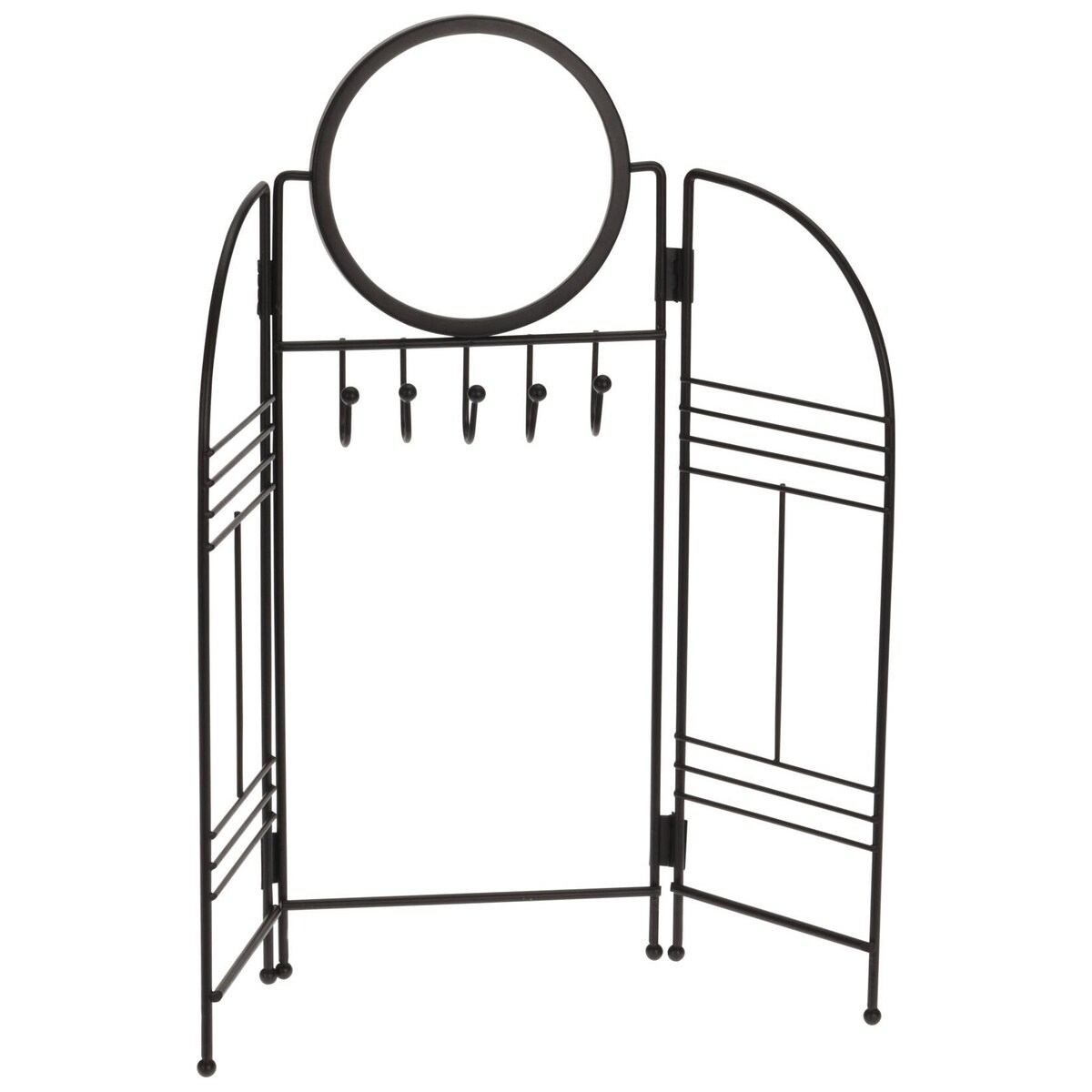 Wieszak na biżuterię z lusterkiem, metalowy