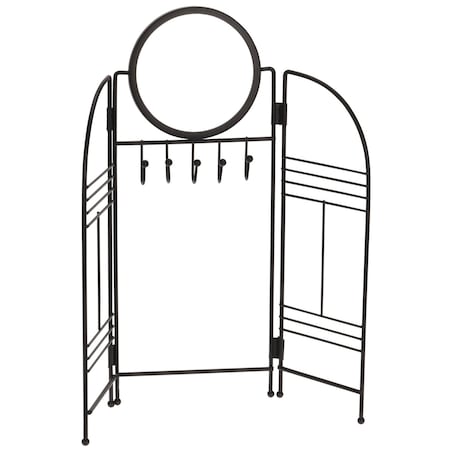 Wieszak na biżuterię z lusterkiem, metalowy