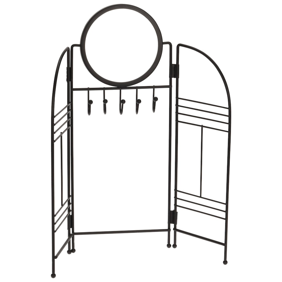 Wieszak na biżuterię z lusterkiem, metalowy