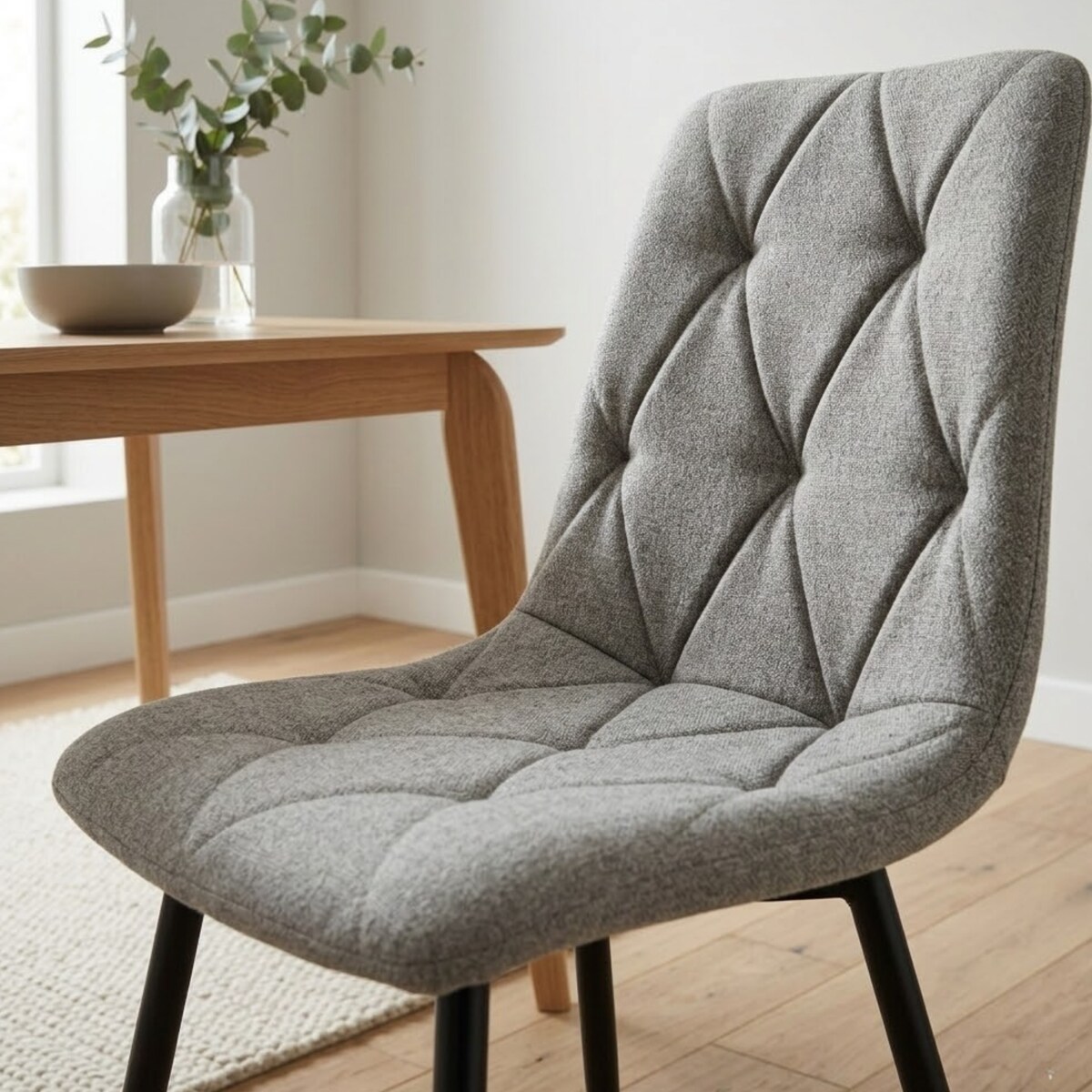 Krzesło tapicerowane welurowe do Jadalni salonu pikowane wygodne