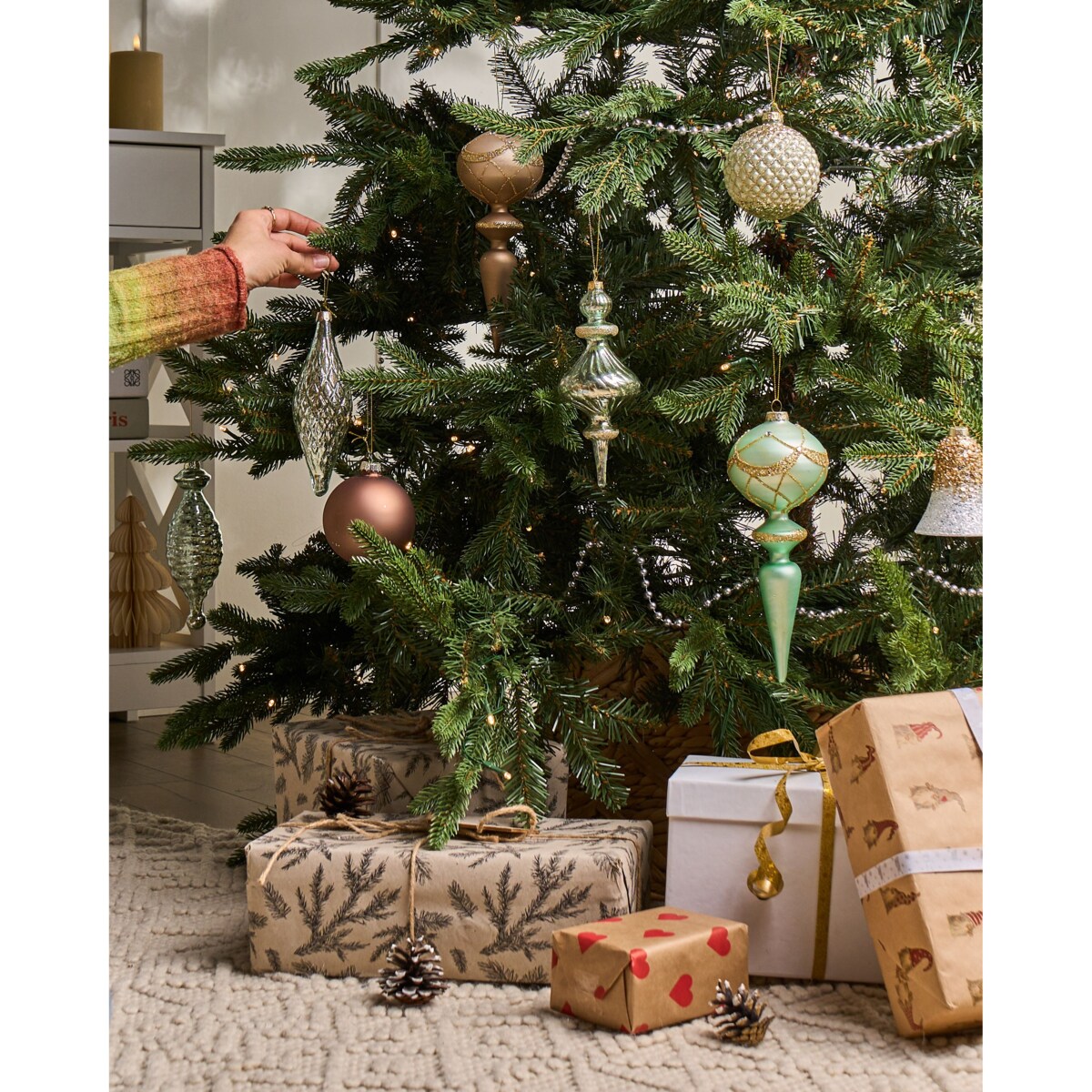 Zestaw 35 bombek FROSTING Szkło Kolorowy