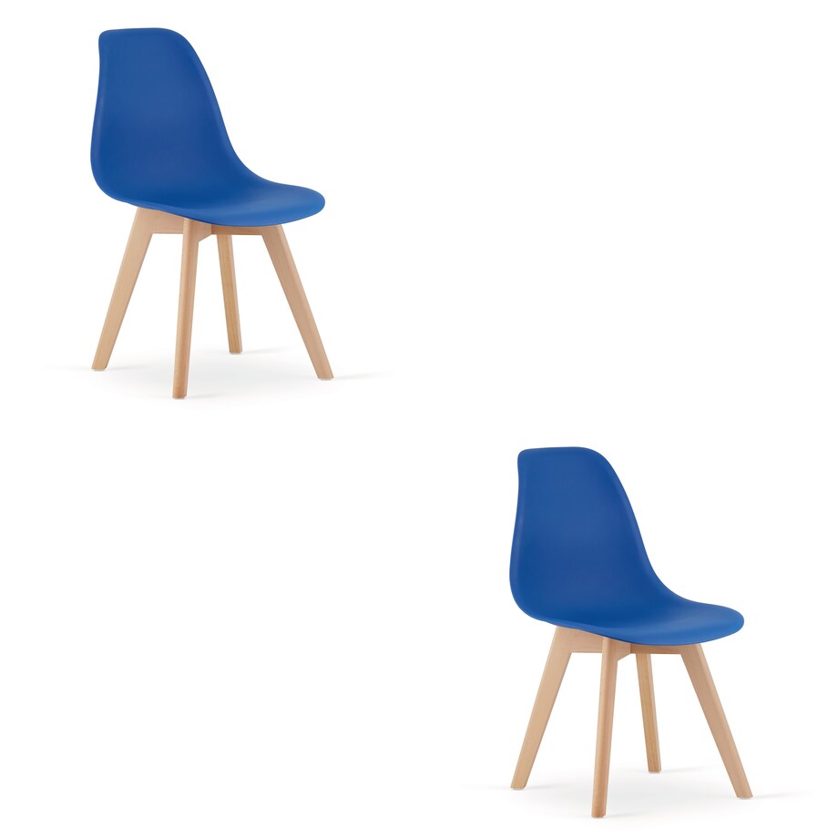 Krzesło do jadalni Kito Niebieskie, Nogi Naturalne 2 szt.