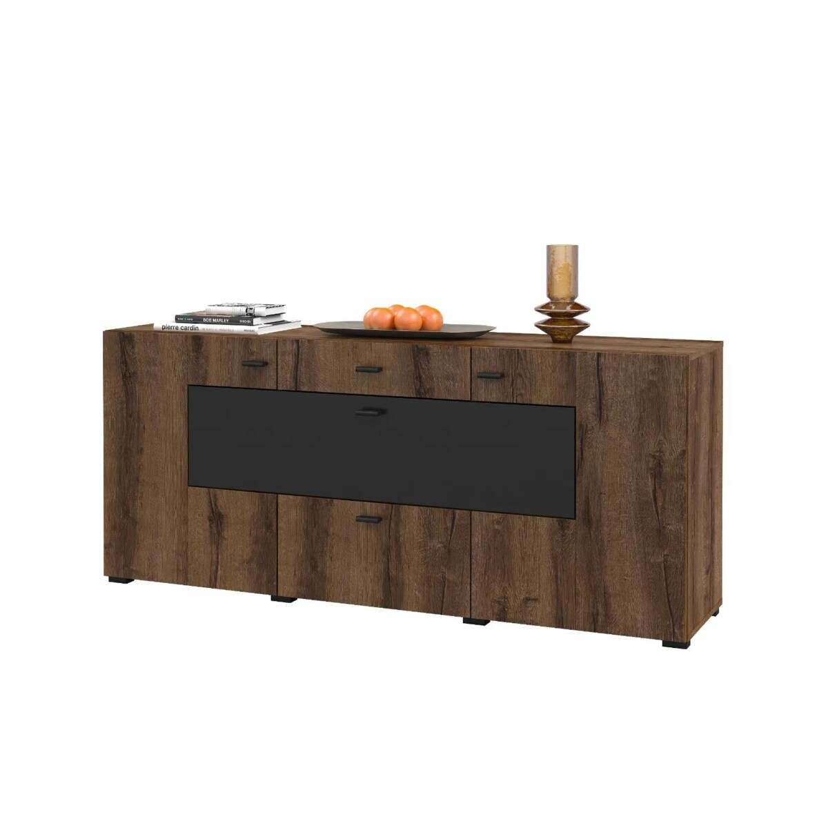 Komoda COBY 170 2D2S 1KL dąb monastery/czarna