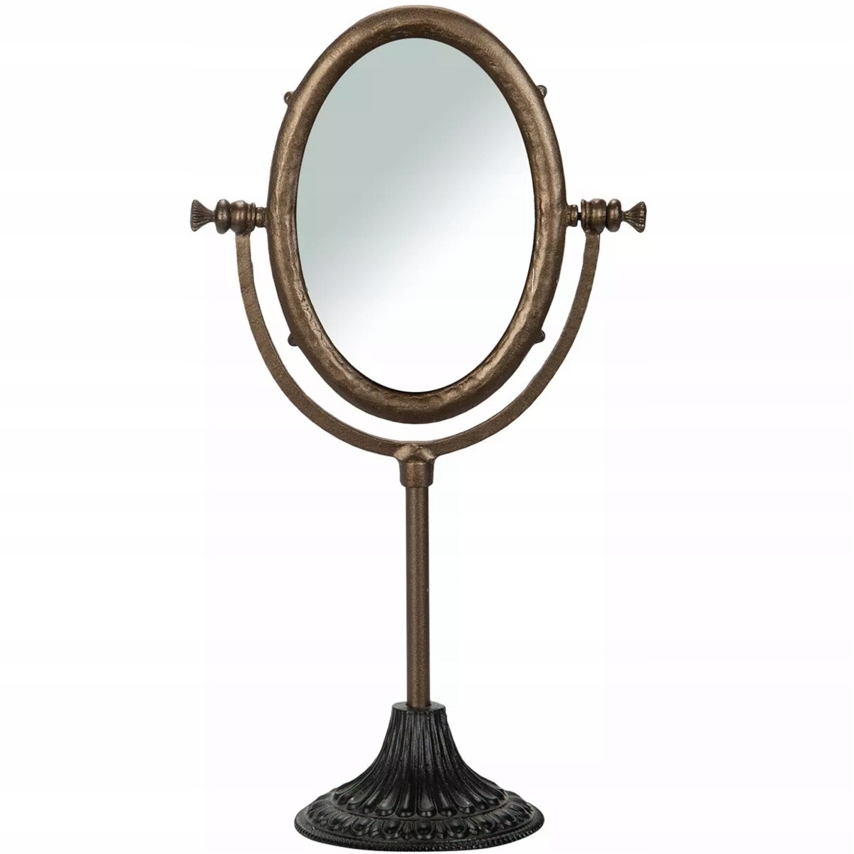 LUSTRO STOJĄCE NA TOALETKĘ DO MAKIJAŻU RETRO MAŁE 31cm uchylne na stojaku