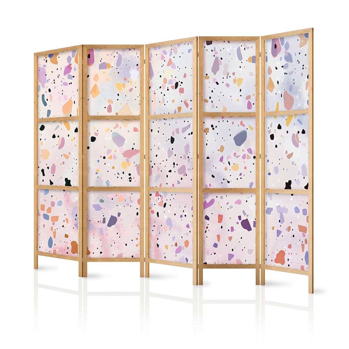 Parawan Japoński 5-panelowy Lastriko W Stylu Confetti 225x172cm