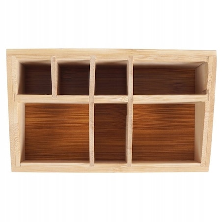 Organizer na kosmetyki bambusowy, naturalny, 17 x 10 x 8 cm