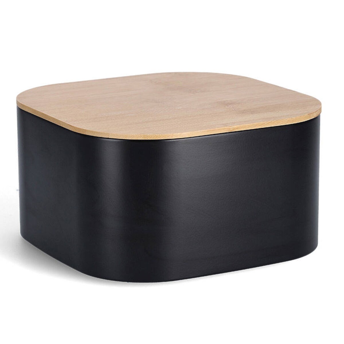 Chlebak metalowy z bambusową pokrywką, 26,5 cm