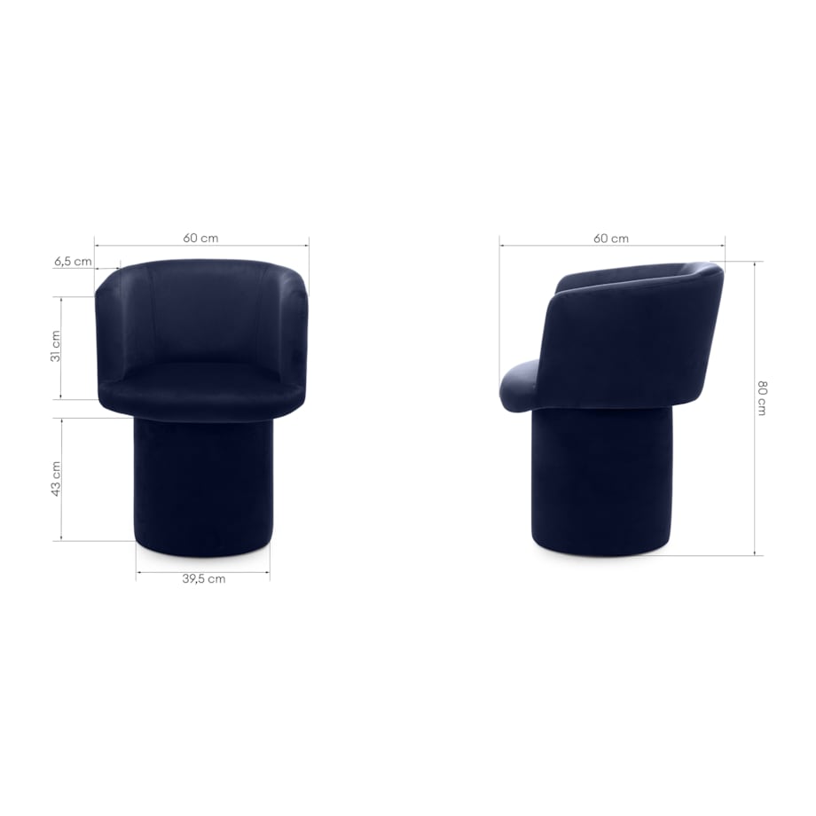 Fotel obrotowy, welur, granatowy Haco