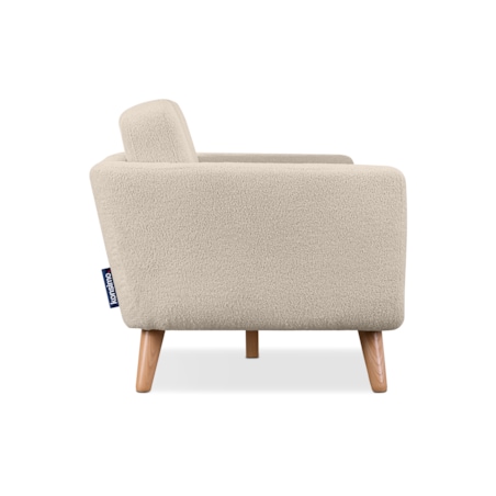 KONSIMO TAGIO Skandynawska 3-osobowa sofa pluszowa w kolorze kremowym