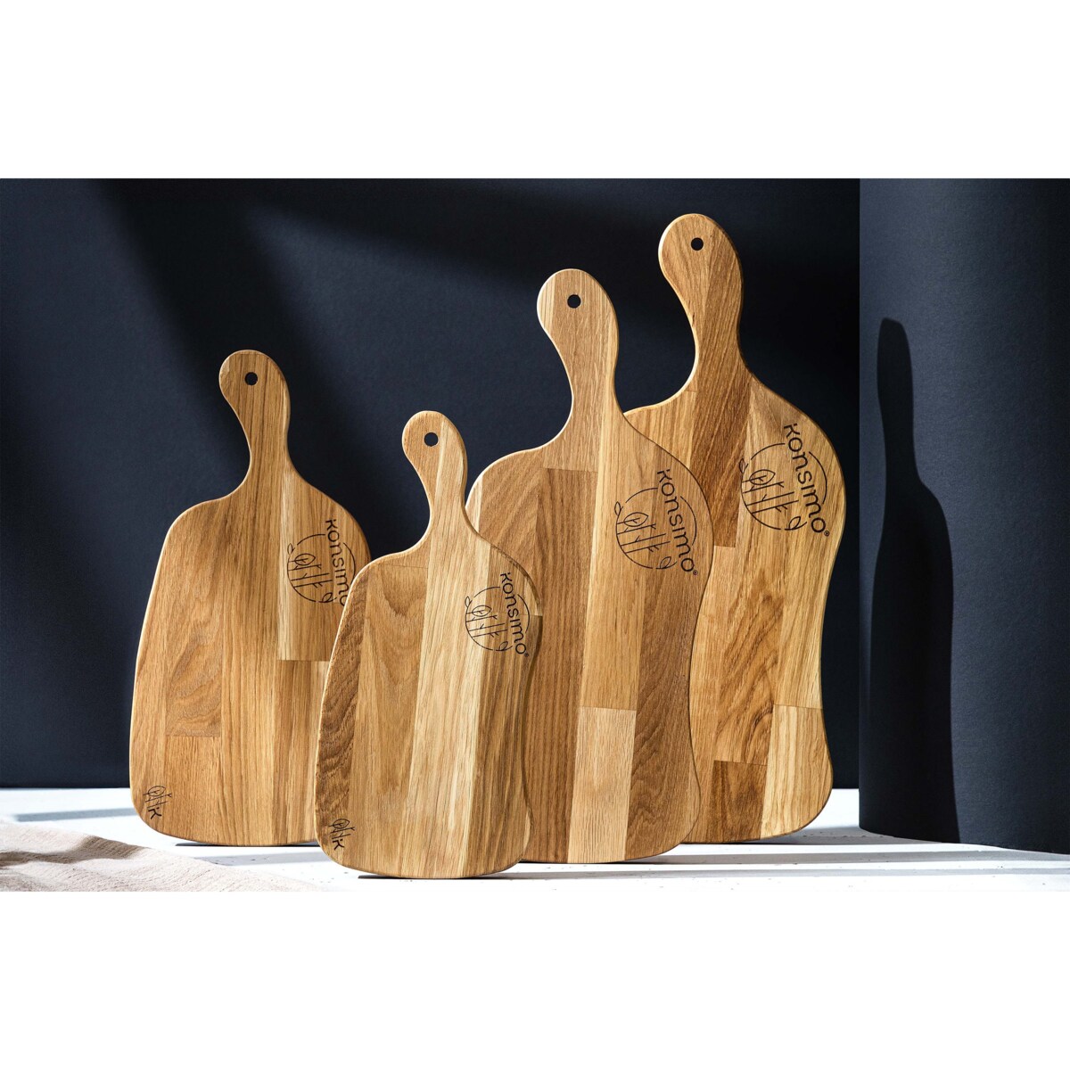 Konsimo LIVO Zestaw desek do krojenia (4szt.), drewno dębowe