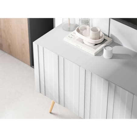 Nowoczesny Stolik kawowy Glamour prostokątny elegancka ława biały Mat 110 cm