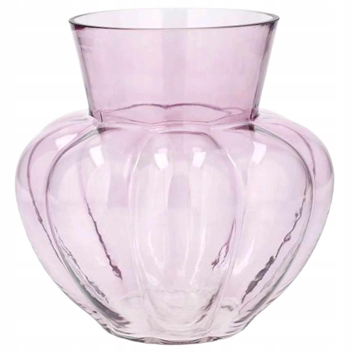 WAZON SZKLANY 22cm OKRĄGŁY NA KWIATY BUKIET DO SALONU DOMU BOHO RETRO