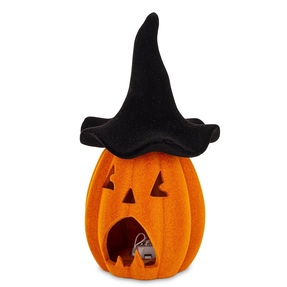 Dekoracja - dynia LED 22x12,5x12,5 cm HALLOWEEN-2 big pomarańczowa