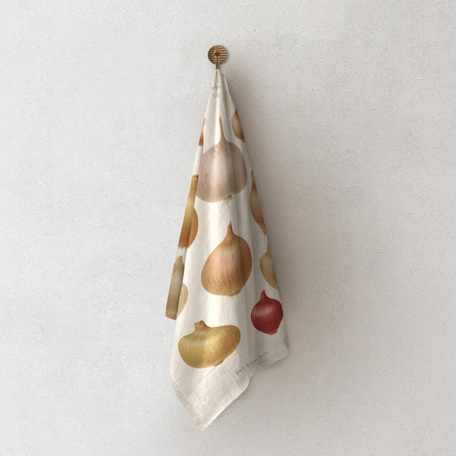 Lniany ręcznik kuchenny - cebula