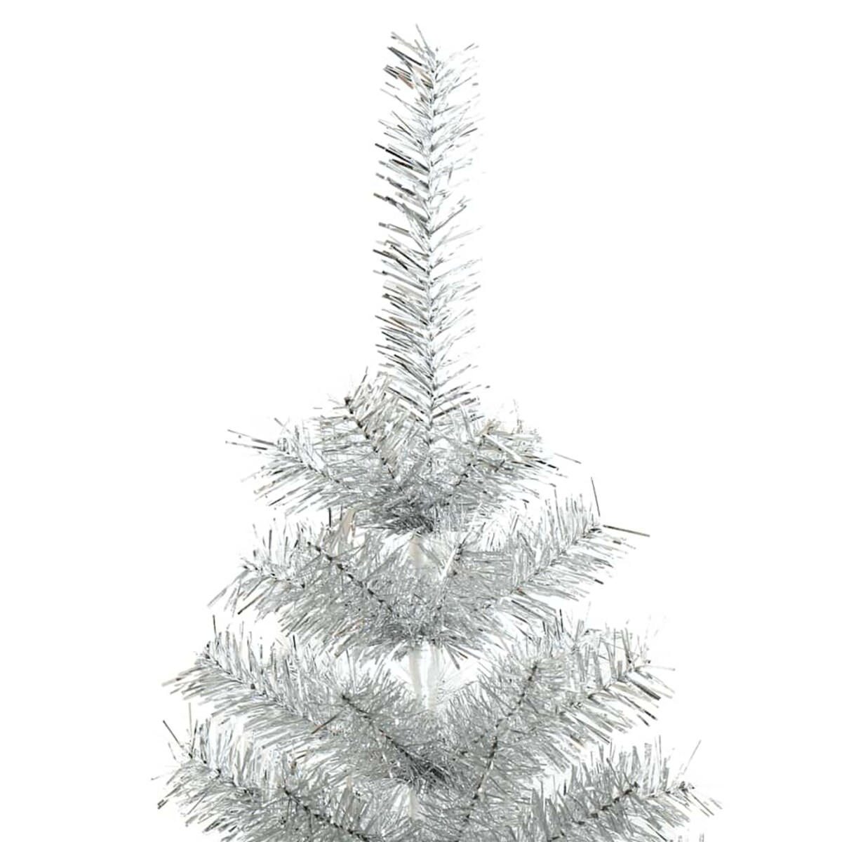 vidaXL Sztuczna choinka ze stojakiem, srebrna, 150 cm, PET