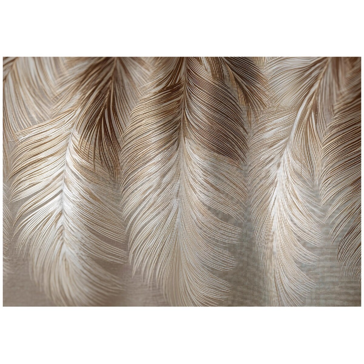 Fototapeta Do Sypialni Salonu Na Flizelinie Pióra Liście Brązowy 400x280