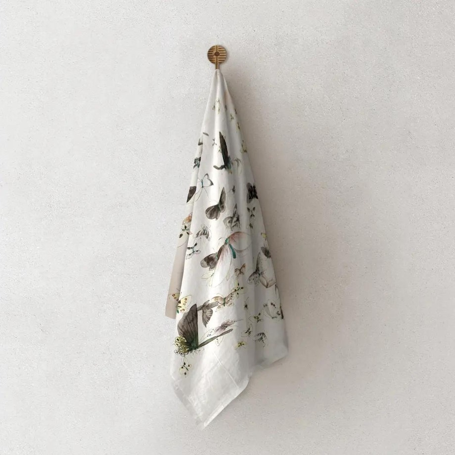 Lniany ręcznik kuchenny - motyle 2