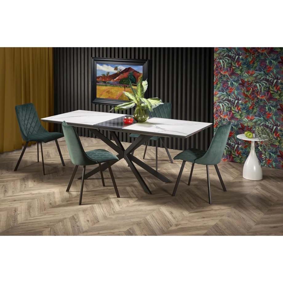 Krzesło tapicerowane K450 VELVET ciemnozielone