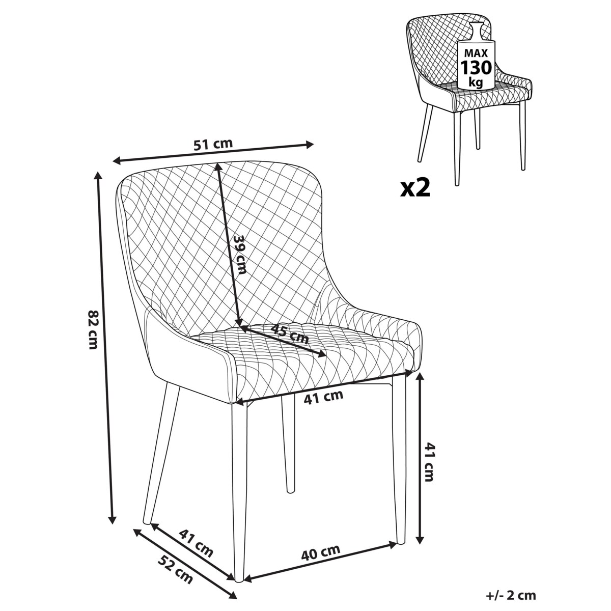 Zestaw 2 krzeseł do jadalni welurowy szary SOLANO