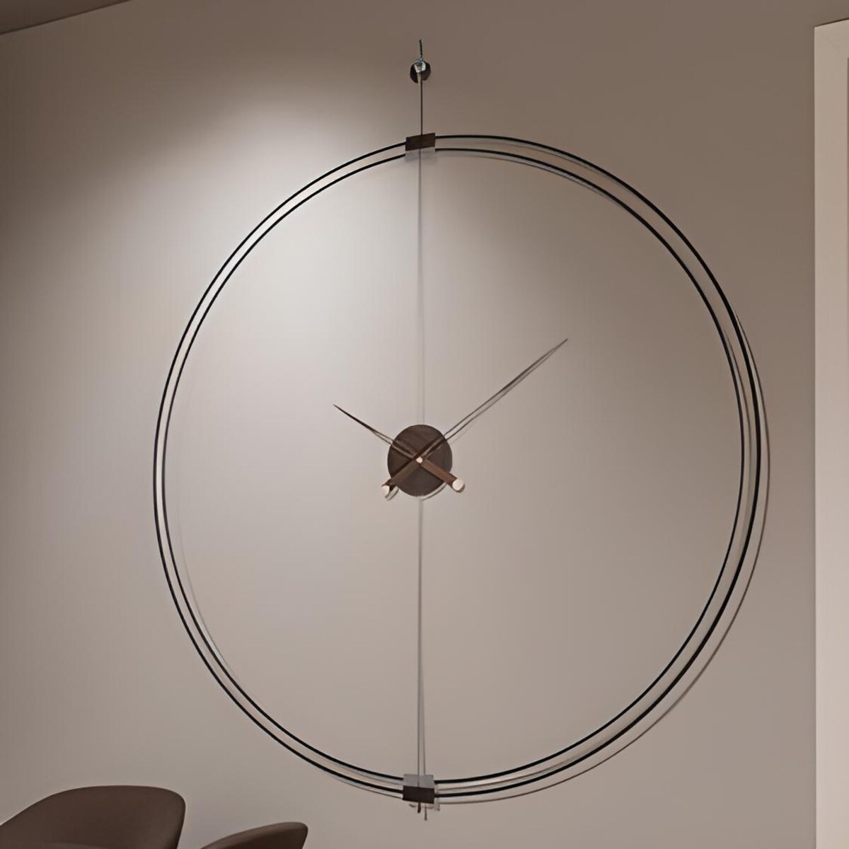 Zegar ścienny Doble Ring DW8211-90 obręcz drewno mosiądz, King Home