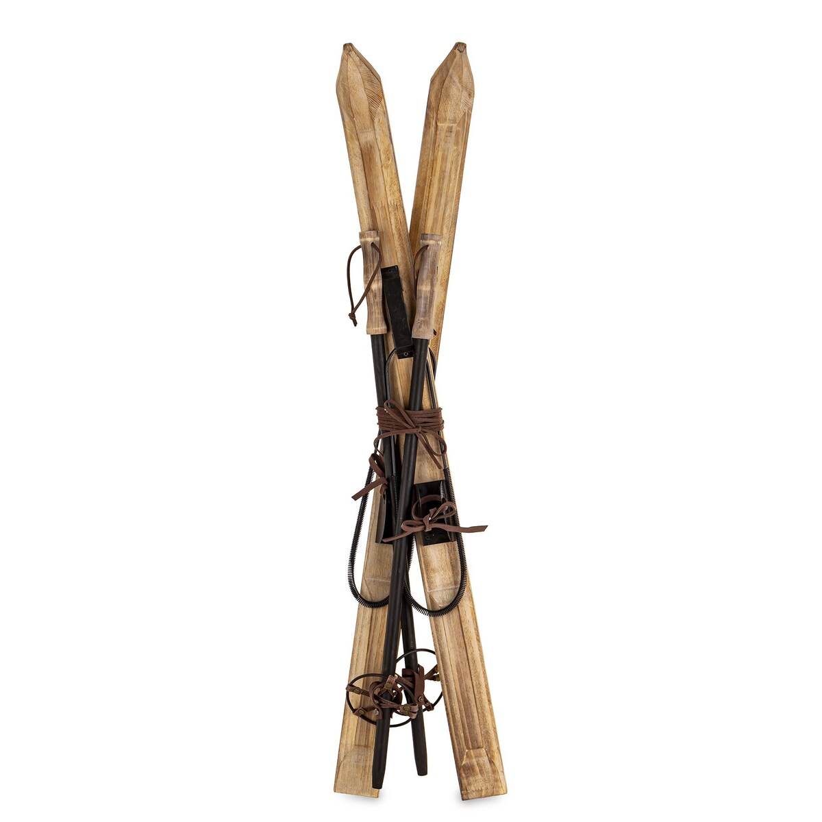 Dekoracja - narty drewniane 90x21x9 cm SKI-4 beżowe