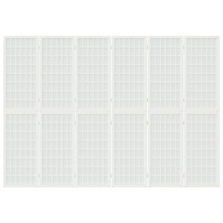 vidaXL Składany parawan 6-panelowy, styl japoński, 240x170 cm, biały