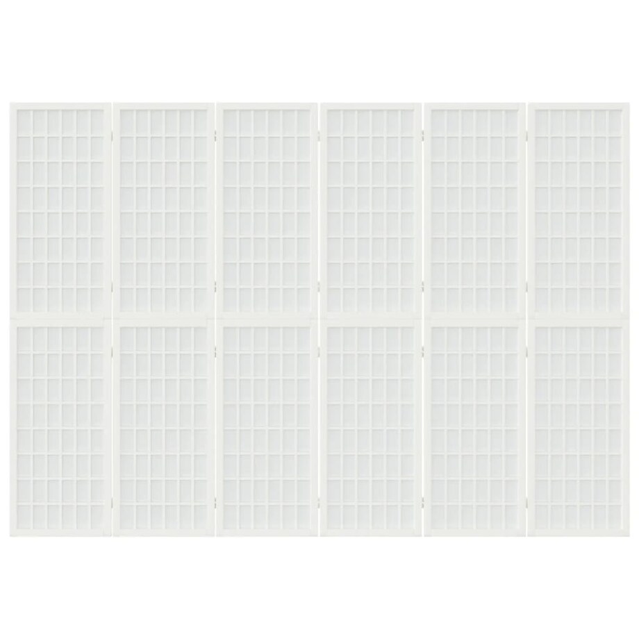 vidaXL Składany parawan 6-panelowy, styl japoński, 240x170 cm, biały