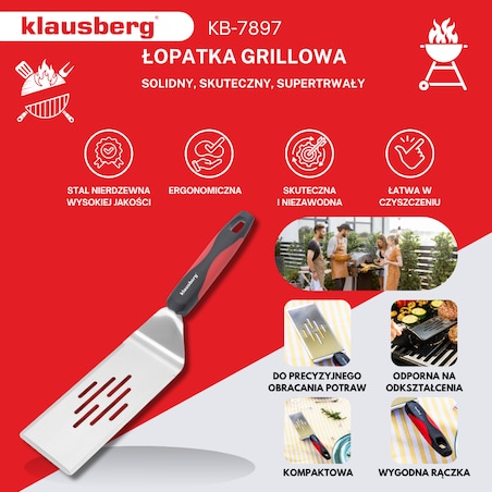 Łopatka grillowa 36 cm ze stali nierdzewnej KLAUSBERG