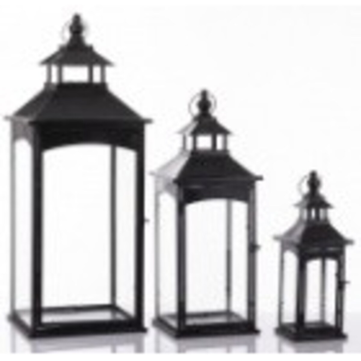 Lampiony dekoracyjne 3 szt. 86/67/45x31/23/15x31/23/15 cm PILAN-2 czarne