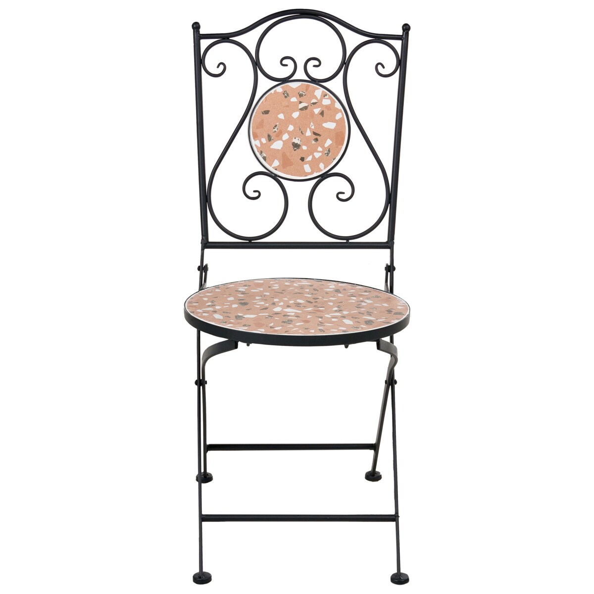 Zestaw 2 krzeseł ogrodowych ADRANO Składane Metal Czarny