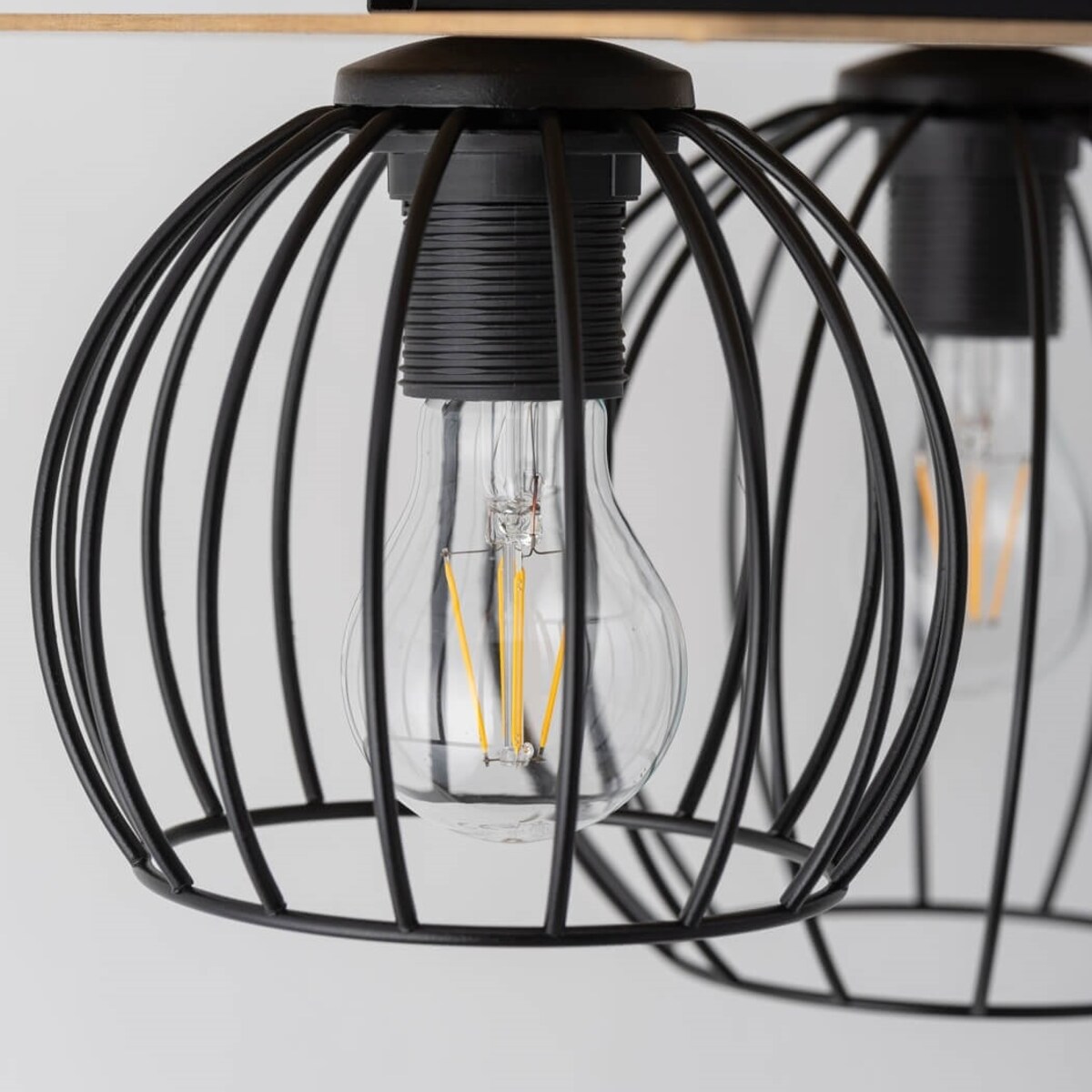 Lampa sufitowa Cyber 32356 druciak do przedpokoju czarny drewno