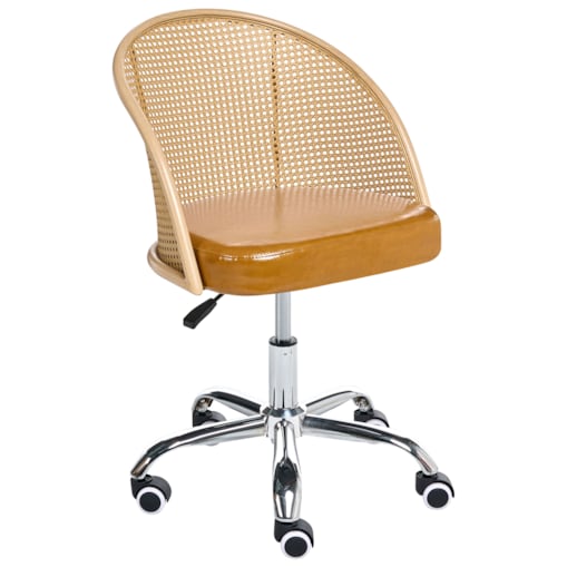 Krzesło obrotowe BALTIMORE Ekoskóra Brązowy