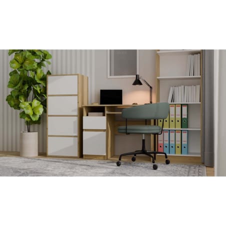 Komoda ALMA Front Biel Korpus Dąb Artisan