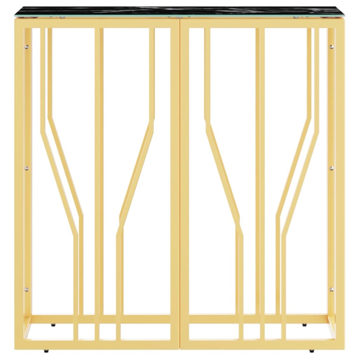 vidaXL Stolik konsolowy, złoty, 70x30x70 cm, stal nierdzewna i szkło