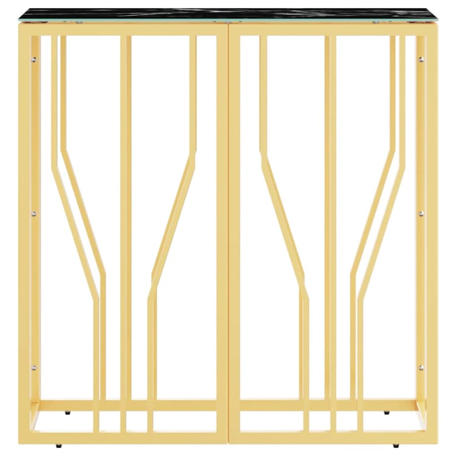 vidaXL Stolik konsolowy, złoty, 70x30x70 cm, stal nierdzewna i szkło