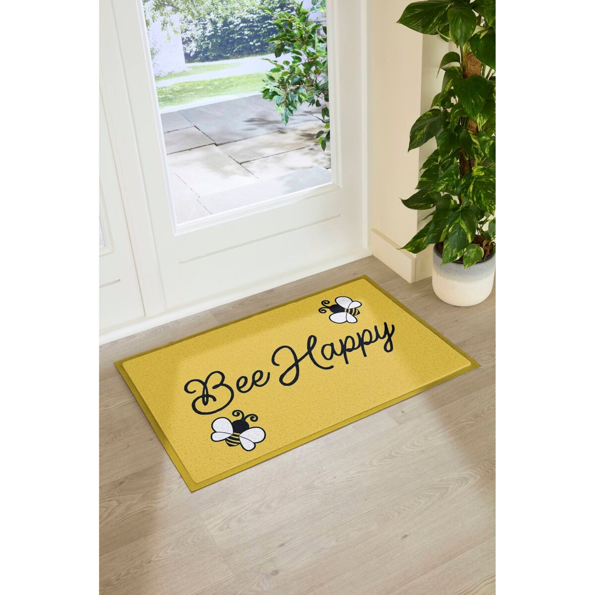 Wycieraczka Żółta wycieraczka Bee Happy - (90 x 60 cm)
