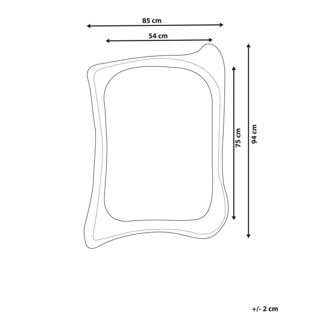 Lustro ścienne CONCARNEAU 85 cm 94 cm Złoty
