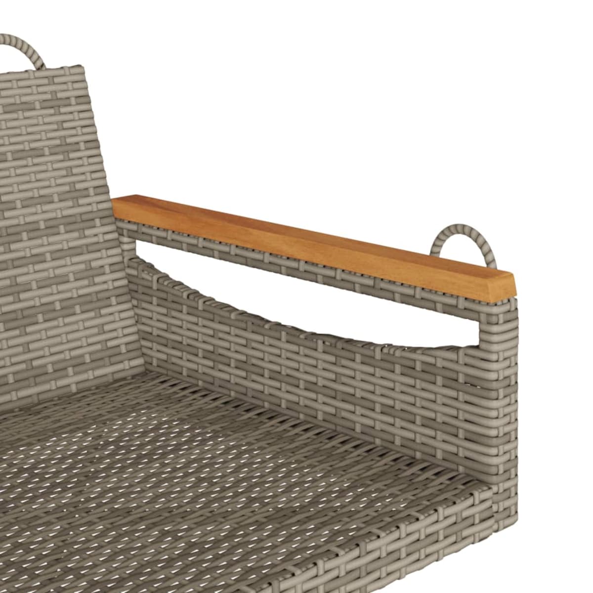 vidaXL Ławka bujana, szara, 63x62x40 cm, polirattan